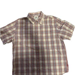 Levi's Red and White Casual Button Down Shirt 140